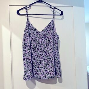 Floral banana republic string blouse